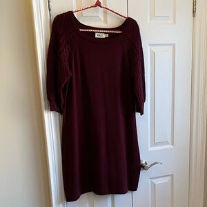 Eliza J Burgundy Long Sleeve Dress